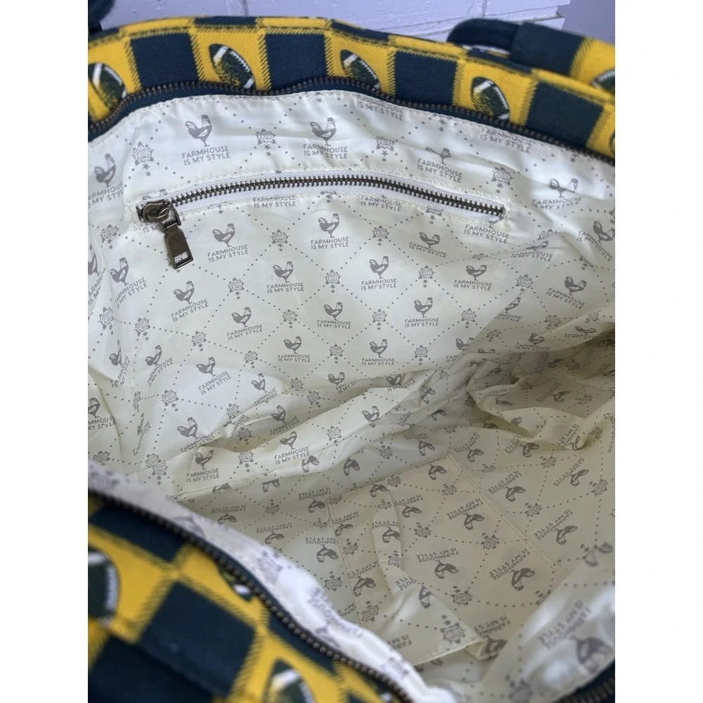 Farmhouse Is My Style Home Sweet‎ Farm Green And Yellow Football 🏈 Pattern Bag